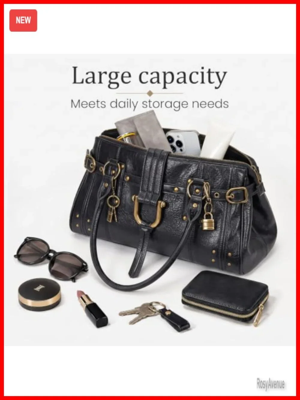 Slouchy Y2K Hobo Shoulder Bag Karlie Lock Tote Purse Women's Retro Soft